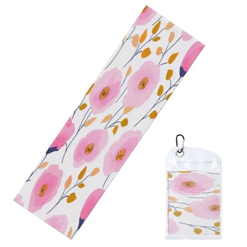 Woshuwo Toallas de enfriamiento de flores de amapola en acuarela para cuello y cara, 40 x 12 pulgadas, trapos suaves y transpirables, para deportes, yoga, golf, gimnasio