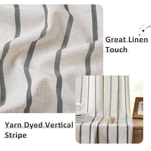 Bapawfish 63 Inch Stripe Light Filtering Window Curtains for Living Room - image 4