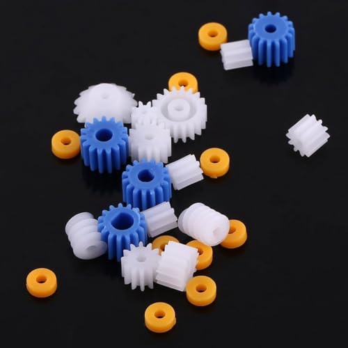 LEEQ 26 pcs Kunststoff Zahnrad Getriebe Spindel Schneckengetriebe Mini Getriebe, für Flugzeug Auto Modell DIY Roboter Getriebe Kit(2 mm/2,3 mm/3 mm/3,17 mm/4 mm)