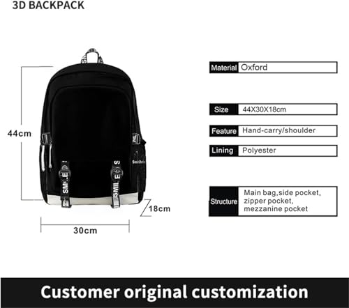 ISaikoy Anime Solo Leveling Backpack Daypack Laptop Bag 3D Printing School Bag Bookbag 32