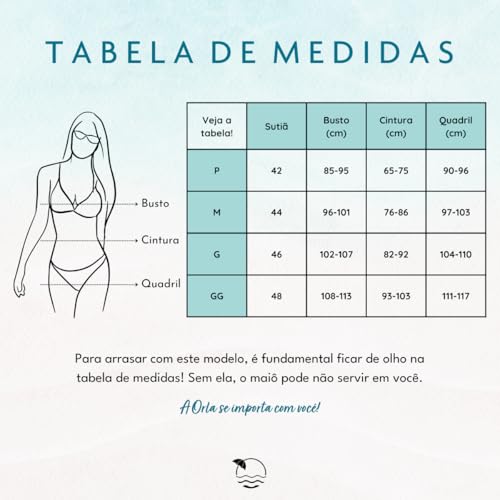 Biquíni Com Saia Saída de Praia Embutida Fixa e Bojo Meia Taça Com Aro Confortável Alta Sustentação