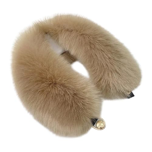 Faux Fur Collar, Women Winter Detachable Warm Plush Hood Trim Replacement for Coat Sweater Jacket