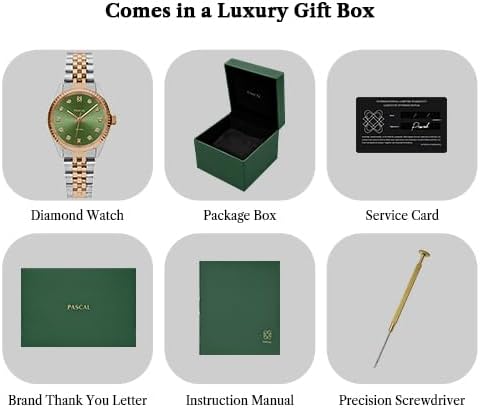 PASCAL Timeless Classic Diamond Watch for Men Women– Swiss Quartz Watch with Lab-Grown Diamonds, Sapphire Crystal, Elegant Dress Watch Gift,3 ATM Water Resistant - Image 7