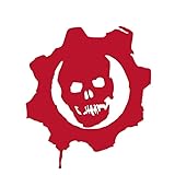 Gears Skull of War Game Vinyl Decal Sticker UV & Waterproof Bumper Window Laptop Automotive Water Bottle Gift Accessories – RED 5'