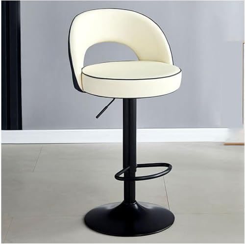 Tabouret de bar réglable de 62 à 82 cm avec dossier ergonomique