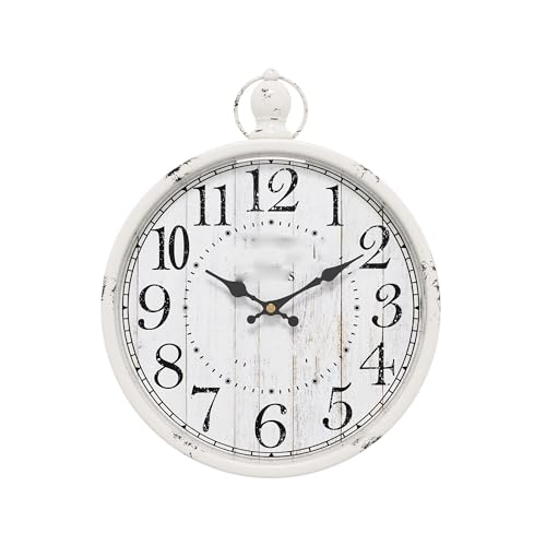Horloge murale vintage sans tic-tac pour chambre et salle de bain