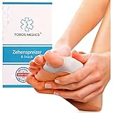 Zehenspreizer [8x] Soft Silikon DERMATEST: SEHR GUT - wiederverwendbar - Polsterung des Hallux Valgus - Zehen Schiene auch für Schuhe - weiss