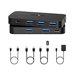 BENFEI USB 3.0 Switch, USB Switcher 2 Computers Share 3*USB 3.0 and 1*USB C with Remote control for PC Mouse Keyboard Printer Scanner, USB KVM Switch Selector Compatible with Windows, Mac, Linux