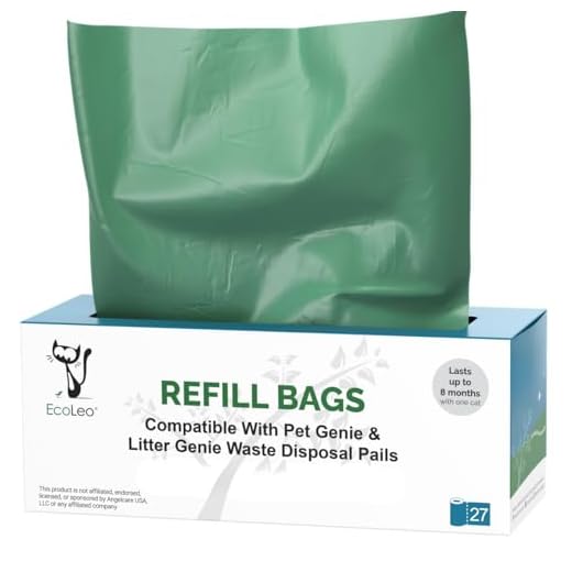 EcoLeo Refill Bags, Litter Genie Compatible, Compostable, Equals 4 1/2 Pack of Name Brand, Plastic-Free, Eco-Friendly, Litter Champ and Litter Locker Compatible