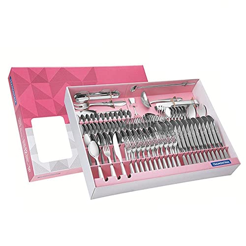 Faqueiro Aço Inox com 100 Peças, Prata, Tramontina