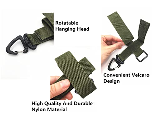 4 Pack Nylon Gloves Holder Tactical Gear Glove Strap Adjustable Work Glove Holder Firefighting Tactical Gloves Strap Climbing Rope Storage Holder Hunter Connect Strap With Keychain (Black) #TOP2