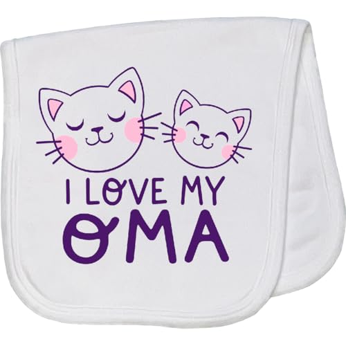 inktastic I Love My Oma Baby Burp Cloth White 45640