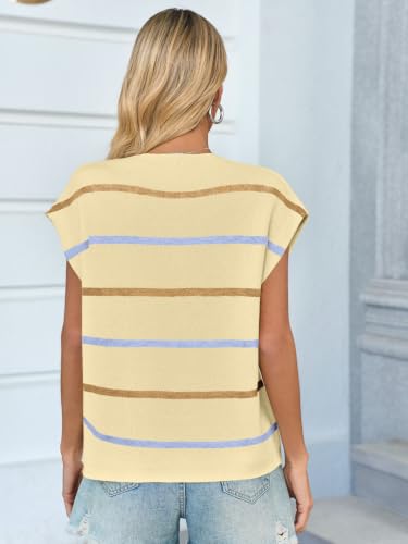 Image of GREAIDEA Womens Sweater Vest Cap Sleeve Business Casual Tops Work Shirts | Crewneck Knit Tank, Sleeveless Dressy Blouses, Office Outfits, Loose Pullover Top, 2026 Summer Fall Trendy Clothes