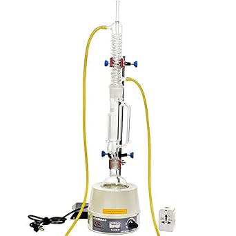 Lab Distillation Apparatus 500ml Lab Soxhlet Extractor Home Distiller10 Glass Meandering Fat extractors with Electric Heating Jacket