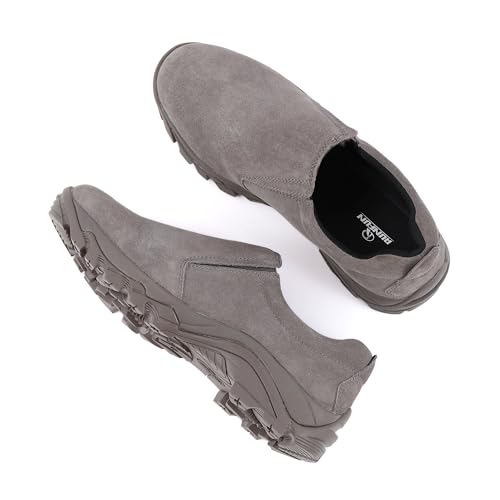 Image of Men's Leather Slip-on Shoes, Lightweight Comfortable Versatile Stylish Loafers with Steel Shank