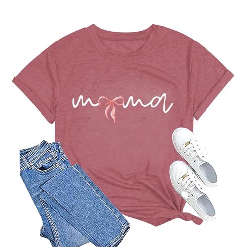 Retro Mama Bow Tops t-shirt vintage col nœud vêtement tendance été