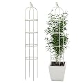 Garden Trellis for Climbing Plants, Rustproof Metal Pipe with Heavy Duty 6ft, Garden Outdoor Indoor Potted Plant Support?White?