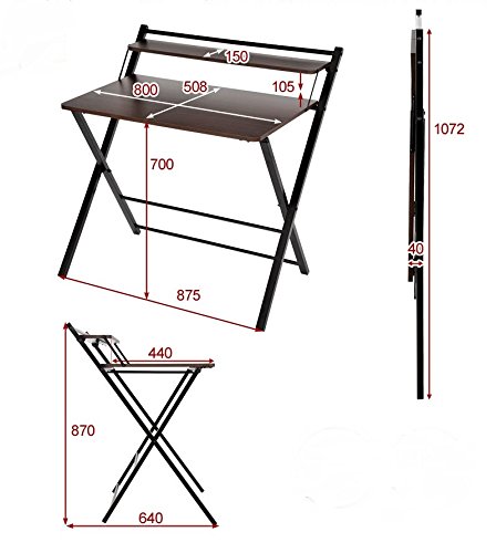 Image of InnoFur Meleti Folding Study Desk (Large)|Foldable Office Table|Adjustable Laptop Cum Computer Table Big (Black, Regular)
