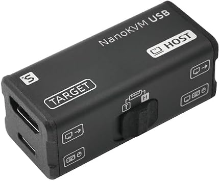 youyeetoo Sipeed NanoKVM-USB, 4K KVM, Finger-Sized, for Servers/SBCs, Convenient Operation and Maintenance/Tools for Multi-Device Collaboration, USB-KVM Black