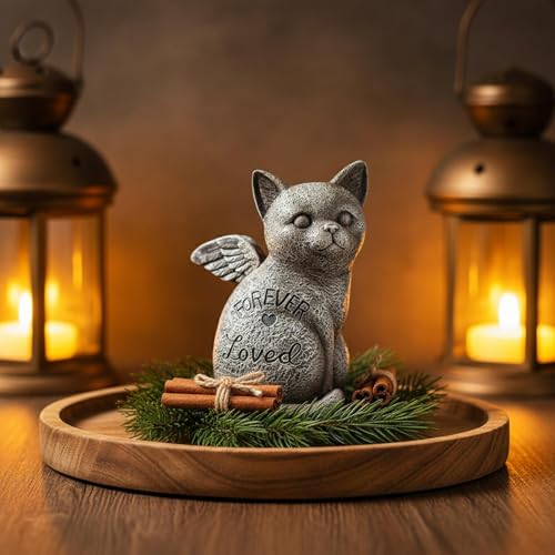 Estatua conmemorativa para mascotas y piedra marcadora de tumbas en resina elegante 8