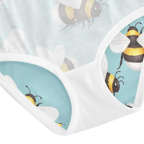 Cute Cartoon Bees Black Girls Briefs, Toddler Girl Briefs, Girls' Cotton Brief Underwear, 2–8 Years4