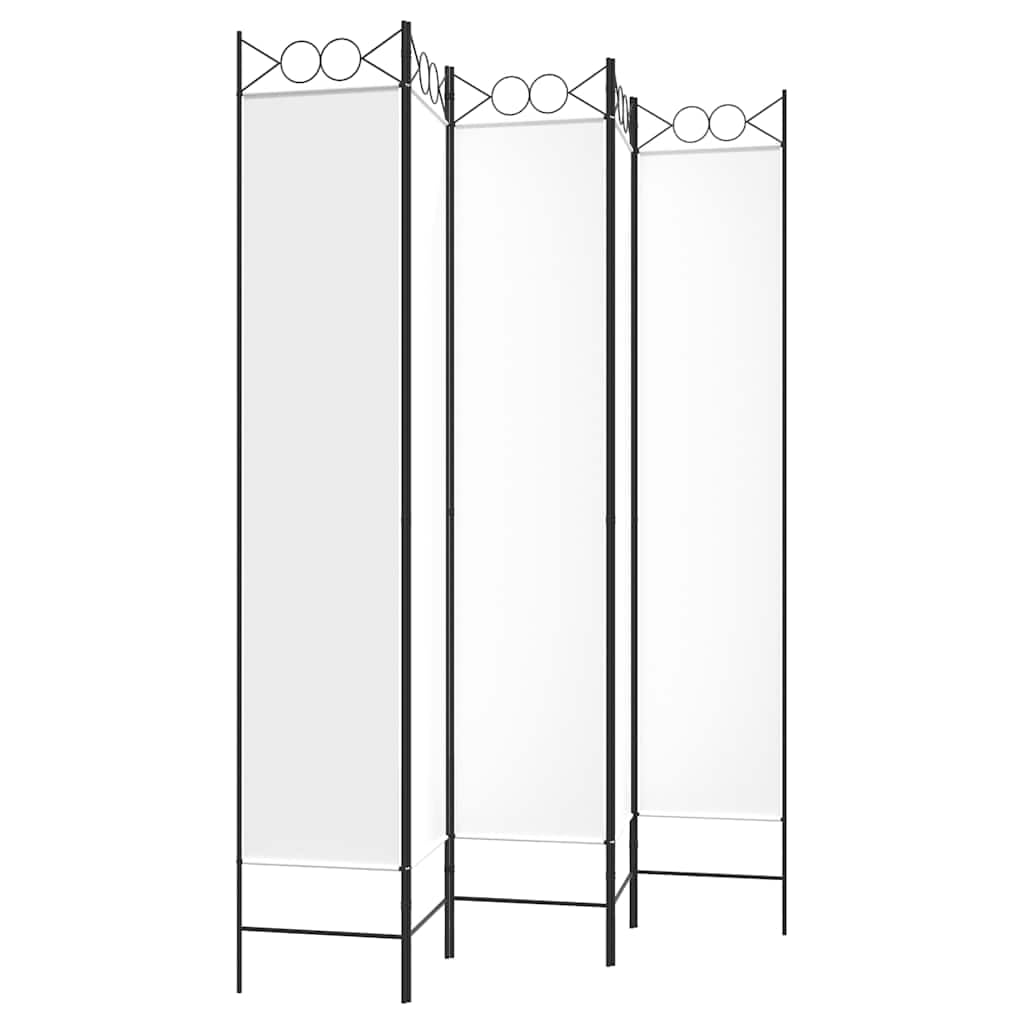 Lot de 5 séparateurs de pièce - Blanc - 200 x 220 cm - Tissu - Paravent pliable sur pied - Pour salon, chambre à coucher, bureau, balcon - Brise-vue intérieur et extérieur