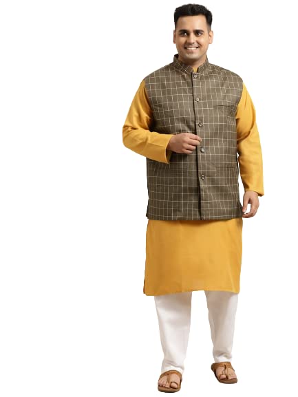 Image of SOJANYA Men Kurta Pyjama With Nehru Jacket