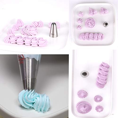 8 Pack Large Piping Tips, Seamless Stainless Steel Icing Piping Nozzle Tip Set, Cake Decorating Tools for Baker