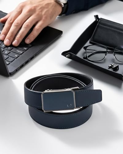 Image of CHAOREN Ratchet Belt Men - 35mm Mens Belt Leather for Casual Jeans - Versatile Fit, Customizable Style