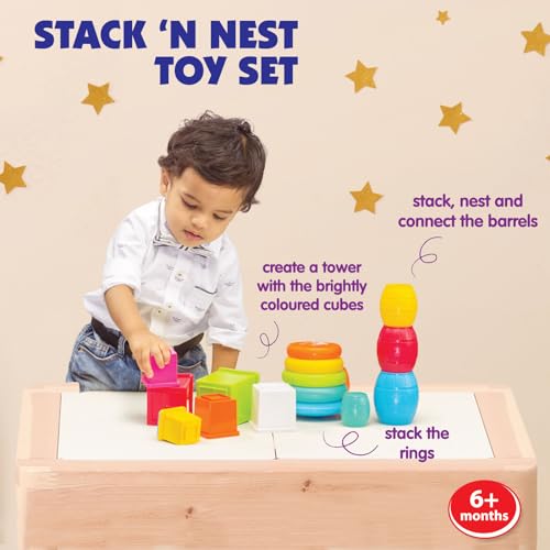 Giggles Funskool Stack N Nest, Nesting & Stackable Toy Blocks for Kids, Encourages Learning & Development, Fun Activity for Babies, Gift Set for Kid, Age 6+ Months - Image 3 thumbnail