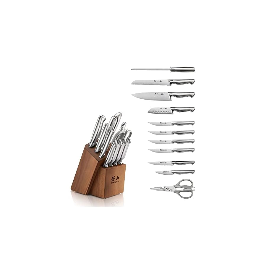 Cangshan-Sanford-Series-1027150-German-Steel-12-Piece-Knife-Block-Set-Acacia Cangshan Sanford Series 1027150 German Steel 12-Piece Knife Block Set, Acacia