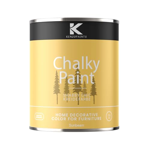 Contura KenzoPaints Kreidefarbe Möbel Farbe 750ml. Trend Farbtöne 2025 Möbellack Holz- Lack Shabby Chic Matt (Sunbeam, 750ml.)