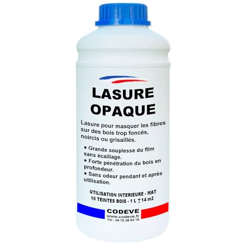 Lasure Opaque - Codeve Bois/Chêne doré - 1L - Intérieur - Pour Masquer Les Veines D'un Bois Trop...