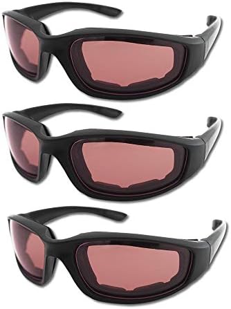 3 Pair Motorcycle Riding Glasses Padding Goggles UV Protection Dustproof Windproof Motorcycle Sunglasses for Outdoor Actives