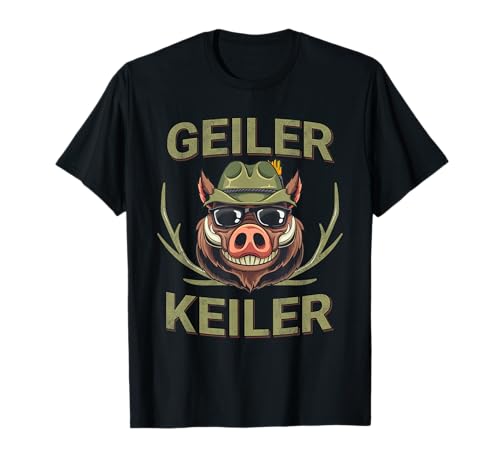 Geiler Keiler Wildschwein Jäger Jagd Wald T-Shirt
