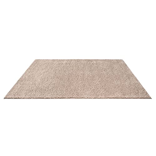 Carpet City Shaggy - Tappeto A Pelo Lungo, 200 X 200 Cm, Quadrato, Colore: Beige Sabbia - 8