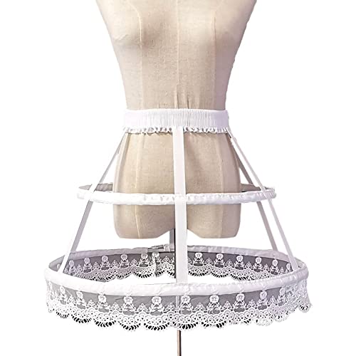 YOUXIU Enagua de algodón Vintage para Mujer, Enagua de Crinolina para Boda, Vestido de Novia, Disfraz Medieval Victoriano, 2 Aros Cover