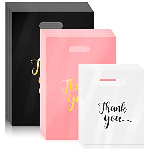 Oqqlin 300 Pcs Thank You Bags for Small Business, Reusable