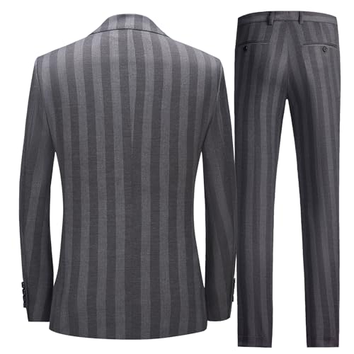 Men's Jacquard 2 Piece Suits Slim Fit Double Breasted Suit Jacket Pants Set Casual Wedding Casual Business2