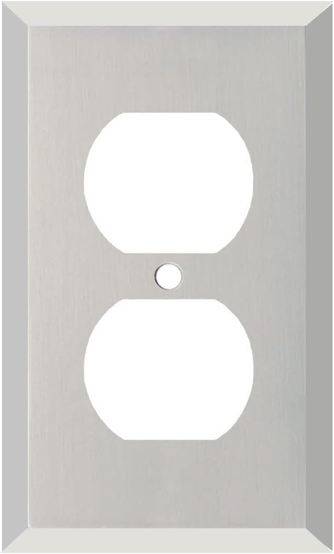Polished Nickel Outlet Wall Plate | 1 Duplex | 2.8" x 4.6" | Hand-Polished Brass Construction | Electrical Switch Plate Cover for All Configurations