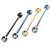 Industrial Barbell Kit 35mm Steel Lot 14 Gauge Industrial Project Bar Gem Cartilage Earring - 4 Pieces