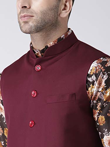 Image of hangup Men's Synthetic Notch Lapel Suit (2BasketTR Wine 40