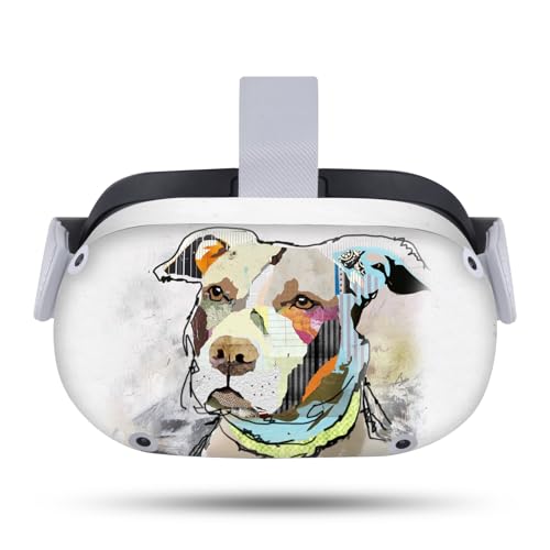 Head Case Designs Officially Licensed Michel Keck Pitbull Art Mix Vinyl Sticker Skin Decal Cover Compatible with Meta Quest 2