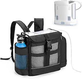 CURMIO Portable Oxygen Concentrator Backpack Compatible with Inogen One, Oxygo, Caire Units, SimplyGo Mini, POC Travel Bag for Machine and Accessories, Black (Bag Only, Patent Design)