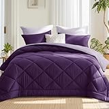RUIKASI Coverless Duvet Super King Size 10.5 Tog - Reversible Comforter with 2 Pillowcases, 260x220cm Quilt Lightweight and Warm All Season 400GSM Filling, Purple and Lavender
