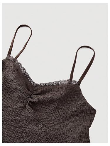 Image of SOLY HUX Women's Peplum Tops Summer Casual Ruched Flowy Going Out Top Spaghetti Strap Tank Camisole