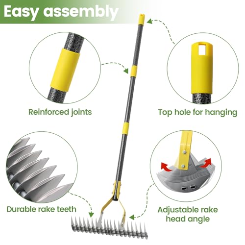 Rastrillo para Césped Ajustable 55 Pulgadas miniatura 5