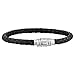 Bracelet Police man PJ.25890BLB-01-L 22cm collection de style. acier inoxidable. tresse cylindrique en cuir noir