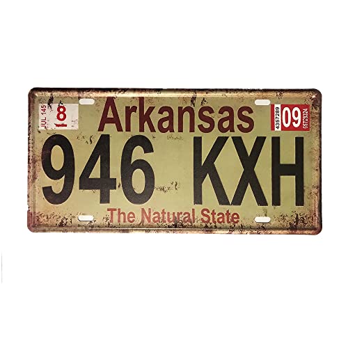 Arkansas License Plate Arkansas Aluminum Novelty Car Decor License Plates 12"x6" Front of Car Decorative Retro Rusty License Plate for Men Women Car-04