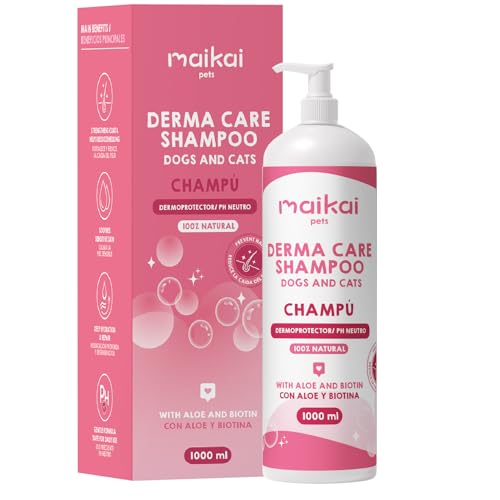 MAIKAI Shampoo Cani e Gatti, Pelle Sensibile, Aloe Vera e Biotina, 1 L